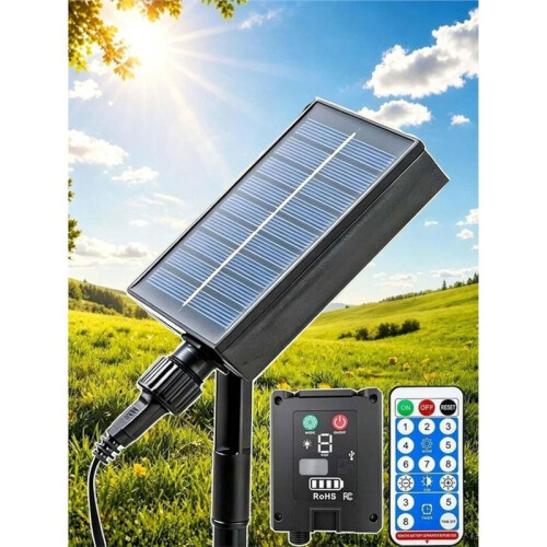 Solar Battery Box for 24V LED String Lights 1200mAh Solar Panel with Remote Control,Waterproof Replacement Solar Panel 1
