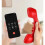 -Compatible Retro Phone Handset Wireless Telephone Receiver with Comfortable Call for Various Mobile Phone Red 3