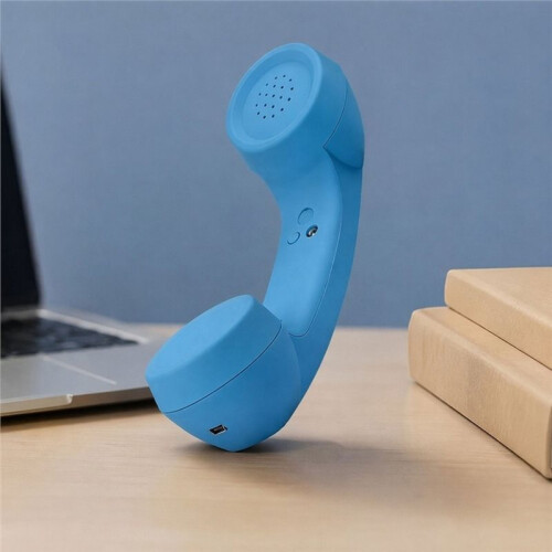 Ricevitore Telefonico Wireless Retrò Compatibile con  per Chiamate Comode, per Vari Modelli di Cellulari, Colore Rosso. 2
