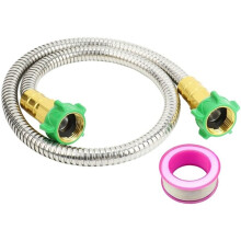 Stainless Steel Short Garden Hose 5ft with Female to Male Metal Connector Anti-Leakage Kink Free Water Hose