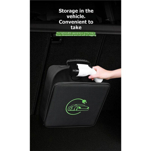 Ev Charging Cable Storage Bag Splashproof Flame Retardant Portable EV Charger Holder Organizer A 1