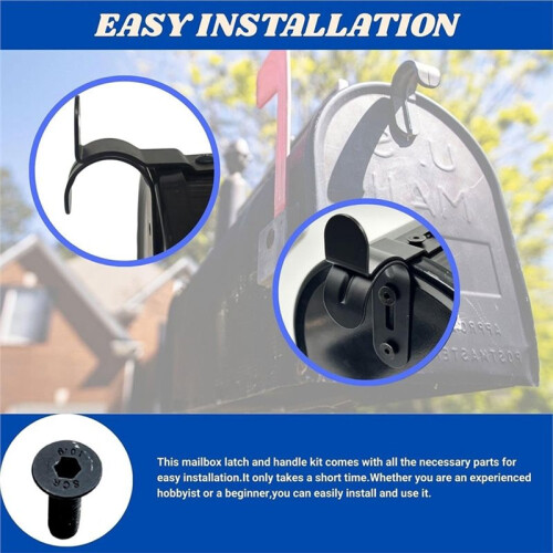 Mailbox  and Handle Kit,Thickened Mailbox  Replacement Set Easy Installation for Repairing Mailbox Door 2