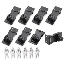 8Pcs Metal Hasp Keyed Hasp Lock with Key, Twist Keyed, Hasp Lock Twist Knob Keyed Locking Cabinet Door Locks
