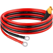 Câble XT60 à Cosse à Anneau, 10 AWG, 1,5 M (5 Pi), Connecteur Femelle XT60, pour Centrale Électrique et Générateur Solaire
