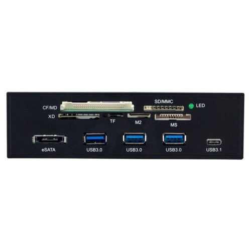 5.25" Desktop Optical Drive Bay Multifunction Front Panel Card Reader USB3.0 USB2.0 All in 1 Reader for CF  TF MS M2