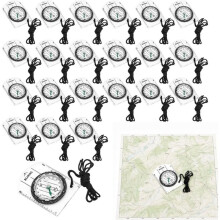 22 Pcs Orienteering Compass,Waterproof,Compass Hiking,Map Compass for Hiking,Backpacking,Outdoor Activities,Travelling