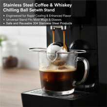 4 Pack Reusable Stainless Steel Espresso Ice Balls, Espresso FrozenBall for Coffee & Whiskey, for Home Bar