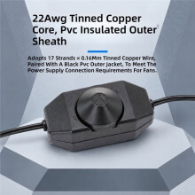 USB 5V to 12V Boost USB to IDE 4Pin Fan Speed Control Cable Stepless Speed Control with /OFF