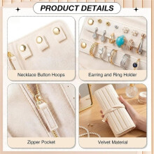 1 Pc Velvet Jewelry Roll Luxury Travel Jewelry Case for Necklace Earring Bracelet Storage Bag Women Bridesmaid Gift
