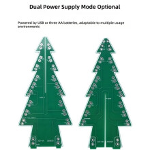 DIY 3D Christmas Tree Assemble Kit Electronic Science Practice Set LED Flashing Christmas Tree DIY Kit 5V