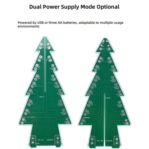 DIY 3D Christmas Tree Assemble Kit Electronic Science Practice Set LED Flashing Christmas Tree DIY Kit  5V