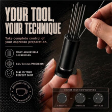 WDT Tool Espresso Distribution Tool Stirrer,Magnetic Stand with Catch Tray,Non-Slip Pad,20 Interchangeable Needles