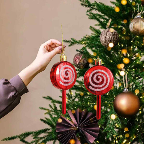 Christmas Ornaments Set White Silver Gold 24pcs 80mm 1