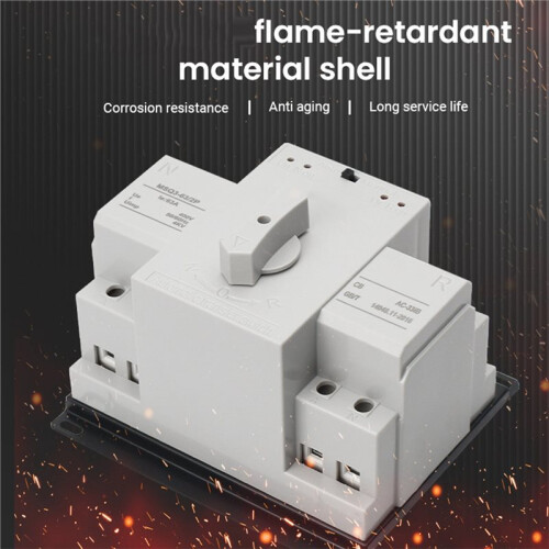 2P 63A Single Phase Electronic Dual Power Automatic Transfer  (ATS) for PV System Fully Automatic Rapid Switching 2