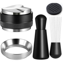 53mm Espresso Accessories Kit, Heavy Distributor, Tamper, WDT, Funnel, Mat 4pcs Barista Kit, Fits 53mm