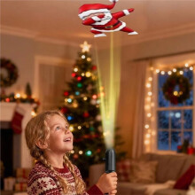 USB Powered Christmas Projector Lights with Santa Claus/Gingerbread /Elk Patterns Spotlight Indoor Party Xmas Decor
