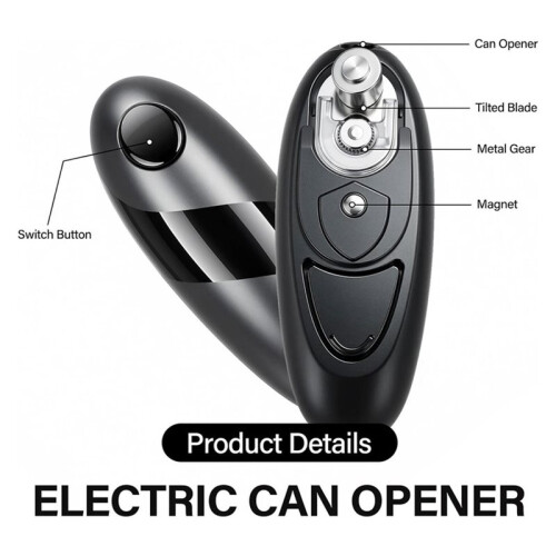 Electric Can Opener, Single Button Operation, Effortlessly Opens Most Cans for Seniors 2
