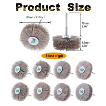 8 Pack Nylon Wheel Brush Abrasive Grinding with 1/4 in Shank 80 - 1000Grit, for Removing of Rust Corrosions Paint