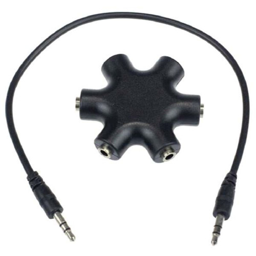 1 to 5 Audio Splitter 3.5mm Audio Router Separator Device Adapter with 3.5mm Wire Black 2
