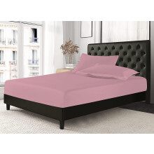 (Pink, King (150 x 200 cm)) Fitted Sheet Bed Sheets Extra Deep 25CM Single Double King Sizes