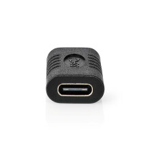 USB-C adapter | USB 3.2 Gen 2 | USB-C anya | USB-C anya | 4K@60Hz | 10 Gbps | kerek | Nikkelezett | Fekete | Boríték