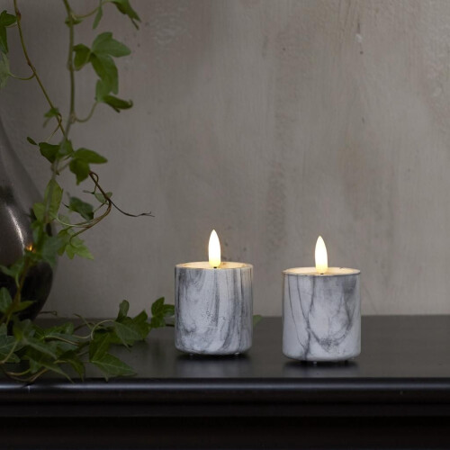 Led bloklamp 2-pack marmer met timer