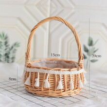 (15cm)Handgewebter Bambus Blumenkorb für Display Store Indoor Essen Picknick