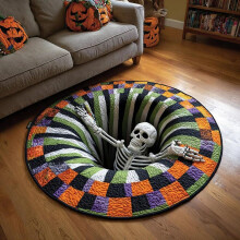 (Style D,60cm)Halloween Ghost Decoration Floor Mat With Printed Cartoon Pattern For Holiday And Party Settings