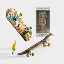 (Style E)Diy Maple Wood Finger Skateboard Toy With Bearings For Kids And Collectors