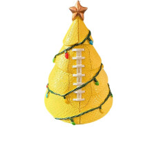 (Yellow) Football Tree Holiday Decoration Resin Craft With Design For Christmas Celebration