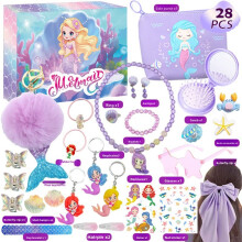(Mermaid C)Holiday Countdown Calendar Unicorn Mermaid Decor Toy Gift For Girls Festive Kids