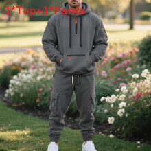 (Dark Gray,XXL)Conjunto de moletom e calça masculina com forro de lã para esportes de inverno moda lazer