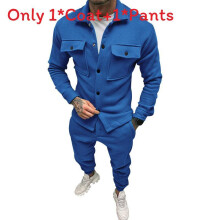 (Royal Blue,3XL)Mens Casual Long Sleeve Jacket And Pants 2piece Set With Polyester Fabric Autumn For