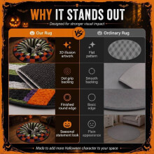 (Style A,60cm)Halloween Ghost Decoration Floor Mat With Printed Cartoon Pattern For Holiday And Party Settings