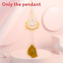 (Yellow) Pendant With Agate Handwoven Material For Home Office Decor Giving And Gift