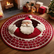 (Style G,60cm)Polyester Christmas Patterned Floor Mat For Living Room And Kids Room With Washability Water