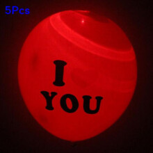 (I Love You Red) Led Romantic 12inch Balloon Light Up Love Latex Ballons Wedding Decor Party