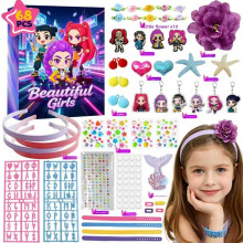 (Demon Hunters)Holiday Countdown Calendar Unicorn Mermaid Decor Toy Gift For Girls Festive Kids
