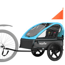 SEPNINE BT609 Fahrrad-Kinderanhänger, 40 kg Bruttogewicht, Höchstgeschwindigkeit 16 km/h, 5-Punkt-Gurt, wetterfestes Verdeck, BLAU