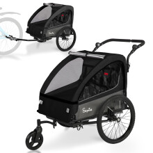 Sepnine BT920 remorque pour enfant et poussette pour vélo, 1–2 places, charge maximale 40 kg, pliable, noir
