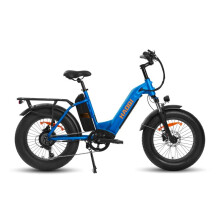 HAOQI Antelope2.0, fat bike électrique à cadre bas, 48 V 250 W, double batterie 1 200 Wh, 25 km/h, 204,0, bleu