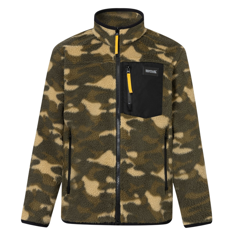 Regatta (7-8 Years, Bark Green) Childrens/Kids Frankie Camo Full Zip Fleece Jacket