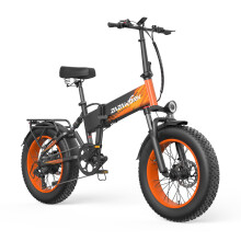 ZAZAWORK CF1000 Vélo électrique pliant, moteur à moyeu arrière, pneus larges à crampons, suspension avant et arrière, freins à disque, cadre pl
