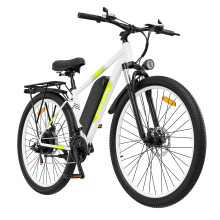 ZAZAWORK CF29 Vélo électrique 48 V 15 Ah, moteur moyeu arrière 250 W, pneus 292,10, 21 vitesses, freins à disque mécaniques - blanc-vert
