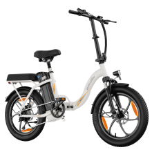 Vélo électrique ZAZAWORK C16, batterie amovible 48 V 16 Ah, moteur 250 W, pneus fat 20 x 3,0, freins à disque, cadre pliable - blanc