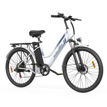 Vélo électrique ZAZAWORK C26 Pro, 36 V 20 Ah, moteur 250 W, pneus 262,35, freins à disque, batterie amovible, cadre en acier au carbone - blanc
