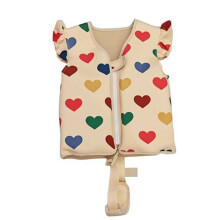 (Vintage Heart)Kids Water Safety Vest With Cartoon Print For Swimming And Activities Water