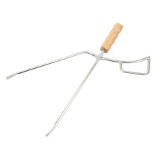 Kohlezange Edelstahl Holzgriff Verlängert 41,5 cm