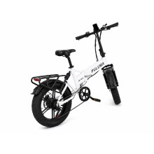 PULUMA FM2.0 Vélo électrique pliant, moteur moyeu arrière, Shimano 6 vitesses, suspension avant et arrière, jantes style mag, blanc