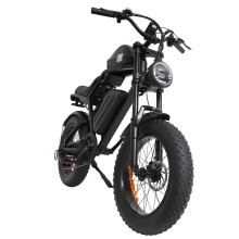 JIKING FXH-002 Fat bike électrique, moteur à moyeu arrière, boîtier de batterie amovible supérieur, noir mat